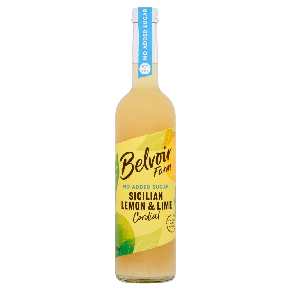 BELVOIR FRUIT FARMS Sicilian Lemon & Lime Cordial - No Added Sugar | 500 ml (Pack of 6) 1