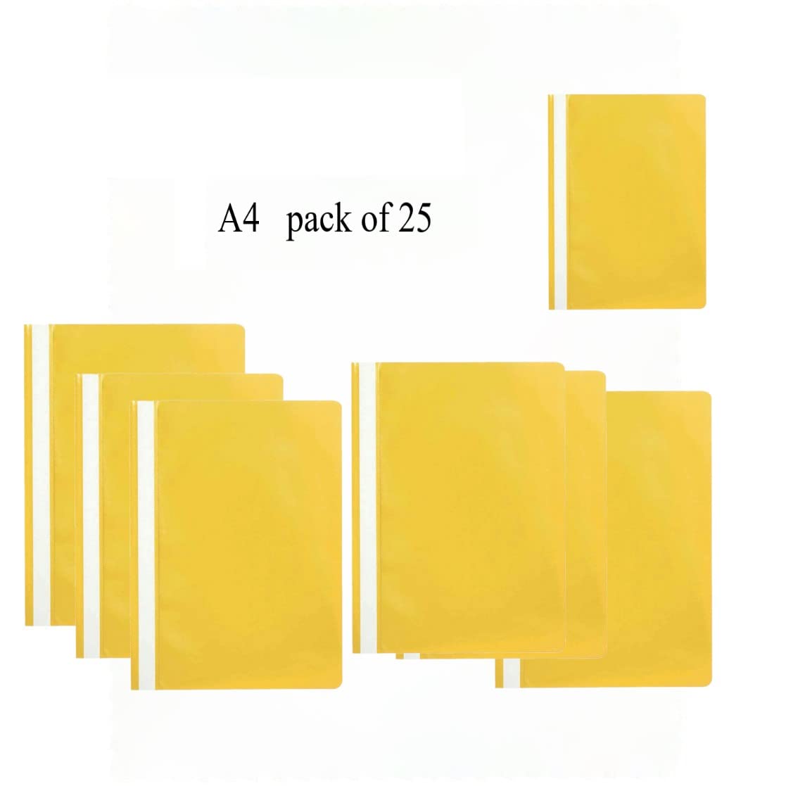 Q-Connect A4 Project Folders - Yellow, 2-Bar Prong Fastener | 100 Sheet Capacity | Pack of 25