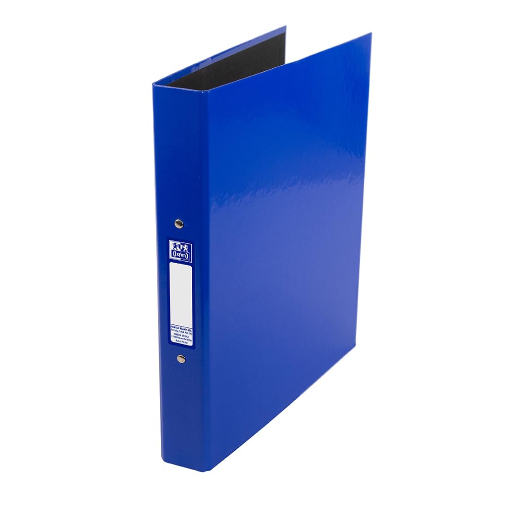 Oxford Premium A4 Ring Binder, Blue Single Folder, 25mm Capacity, Laminated 1
