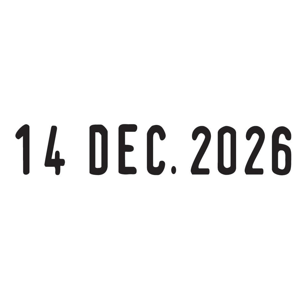 Trodat Printy 4810 Self-Inking Date Stamp - Day, Month (Letters), Year | Black Body/Ink | 41x25x73mm