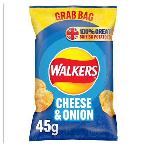 Walkers Cheese & Onion Crisps Grab Bag 45g 8