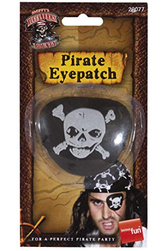 Smiffys Pirate Eyepatch with Skull and Crossbones - Black & White Accessory 5