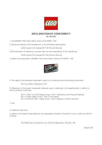 LEGO Speed Champions Aston Martin Aramco F1 AMR24 Race Car Toy - Building Set with Driver Minifigure for Ages 10+