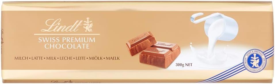 Lindt Swiss Milk Chocolate Gold Bar 300g 6