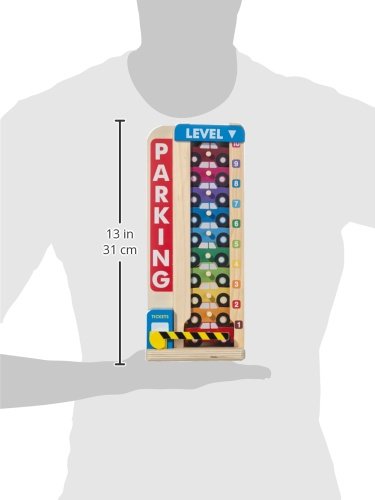 Melissa & Doug Stack & Count Parking Garage - Wooden Vehicle Stacker Toy for Ages 3+ 5