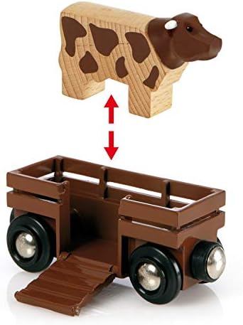 BRIO World Farm Train Set - Wooden Railway Playset with Magnetic Trains & Accessories 2