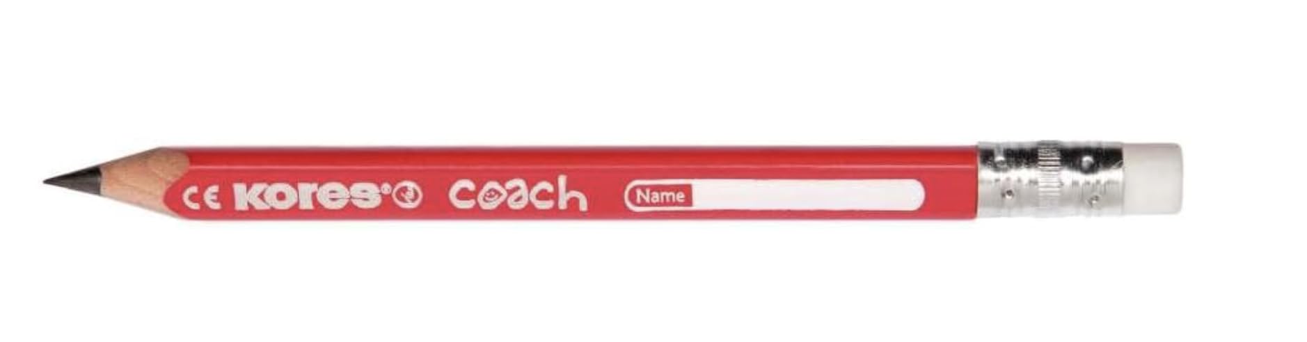 Kores Coach Jumbo HB Graphite Pencils for Kids - Soft Lead with Eraser Tip, 12 Count