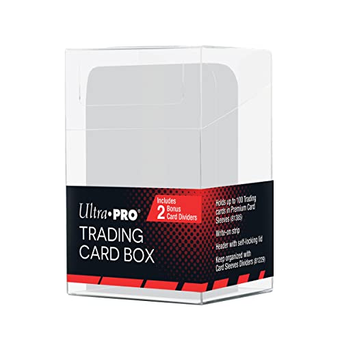 Ultra Pro E-85670 Trading Card Box - Holds 100 Sleeved Cards with Dividers, Ages 3+