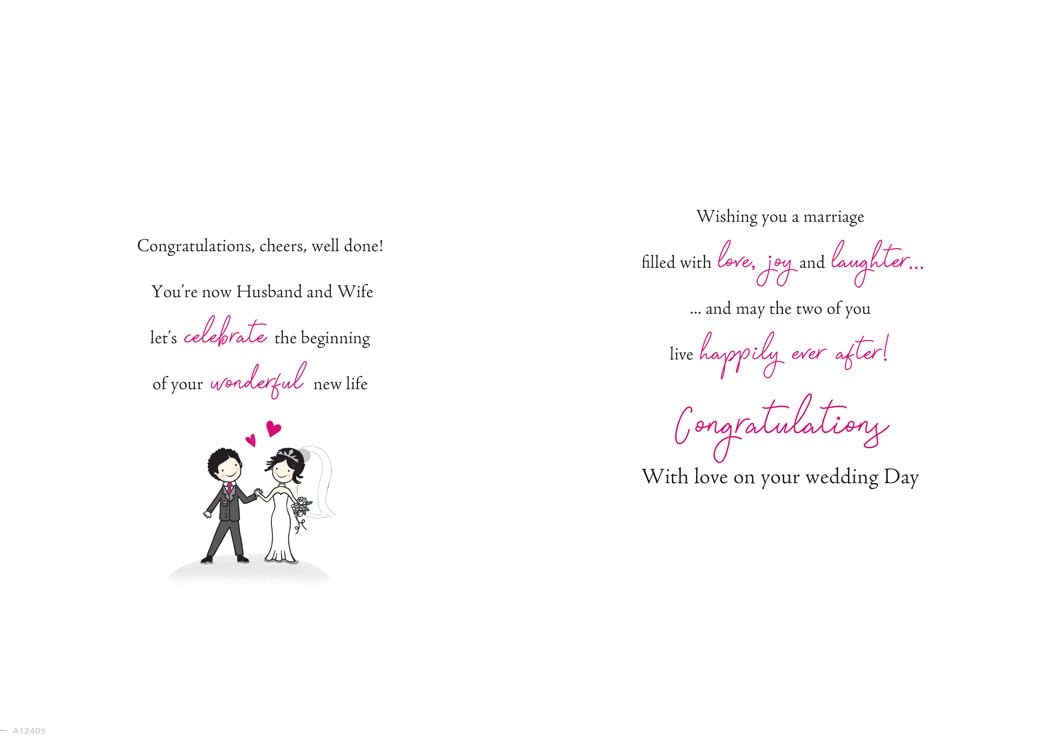 Piccadilly Greetings Wedding Card - To a Happy Couple | 9 x 6 Inches | Multicolor
