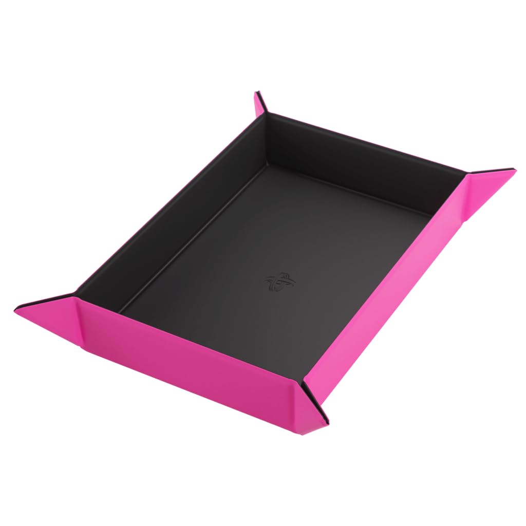 Gamegenic GGS60055 Magnetic Dice Tray Rectangular Black and Pink 2