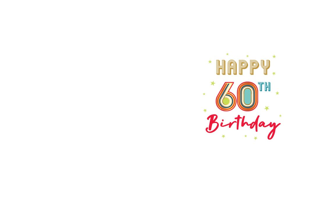 Regal Publishing Age 60 Birthday Card | A4 Size (12 x 9 inches) | Retro Design