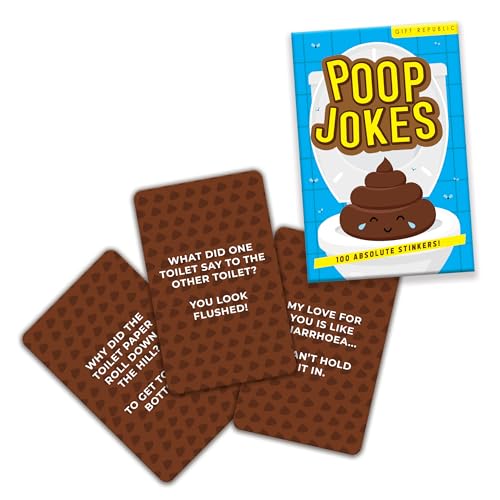 Gift Republic Poop Jokes Cards - 100 Hilarious Poo Jokes and Puns for Kids and Adults