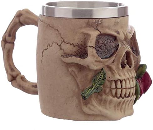 Puckator - Skulls and Roses Decorative Tankard Cup Gothic Home Decor - 1pc