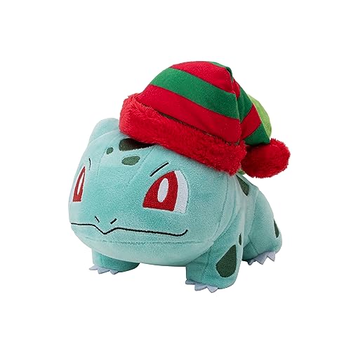 Pokémon Seasonal Plush - Bulbasaur with Striped Hat 8-Inch Plush for Pokémon Fans (PKW3377)