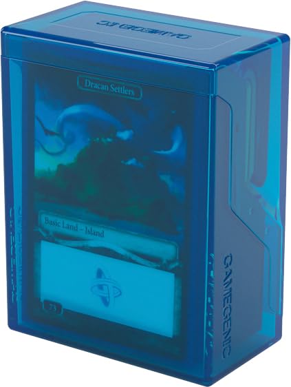 Gamegenic Bastion 50+ XL Card Box - Blue | Secure Closure | Fits Double-Sleeved Cards 2