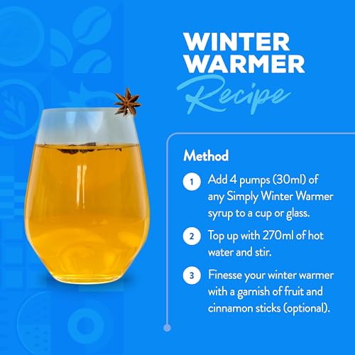 Simply - Spiced Pear Winter Warmer Syrup, Vegan & Nut Free Flavoured Beverage Syrup