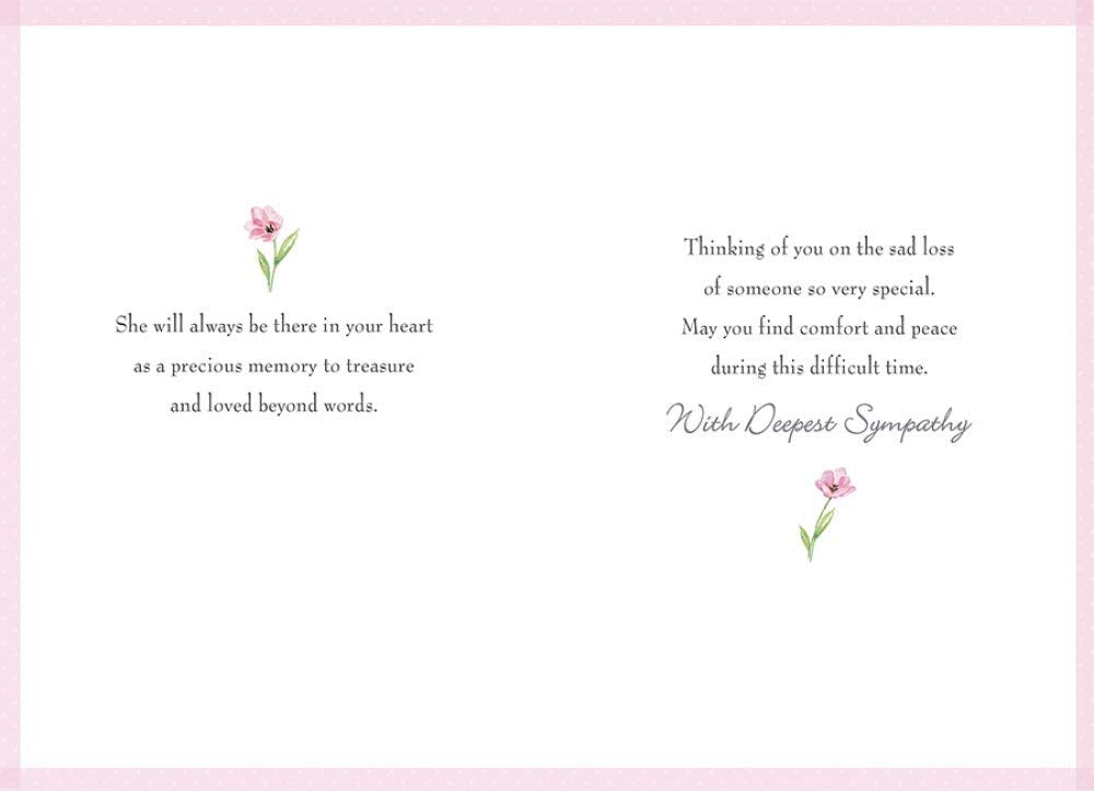 Piccadilly Greetings Sympathy Mum Traditional Occasion Card | Pink Tulips Design | 7 x 5 Inches 2