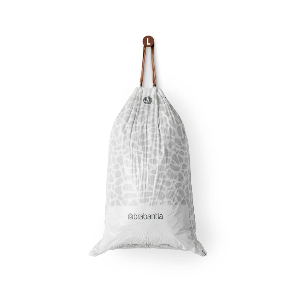 Brabantia PerfectFit Bin Liners - Tear-Resistant Plastic | 40 Count | 40-45 Litre Capacity | Code L 4
