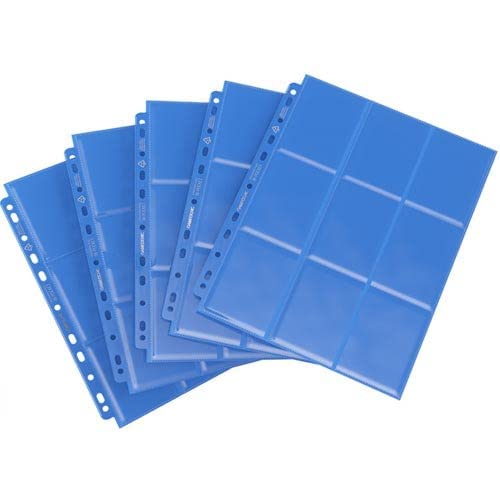 Gamegenic Card Storage Pages - 18 Pockets, Side-Loading, Blue | Fits Standard & Japanese Cards 3