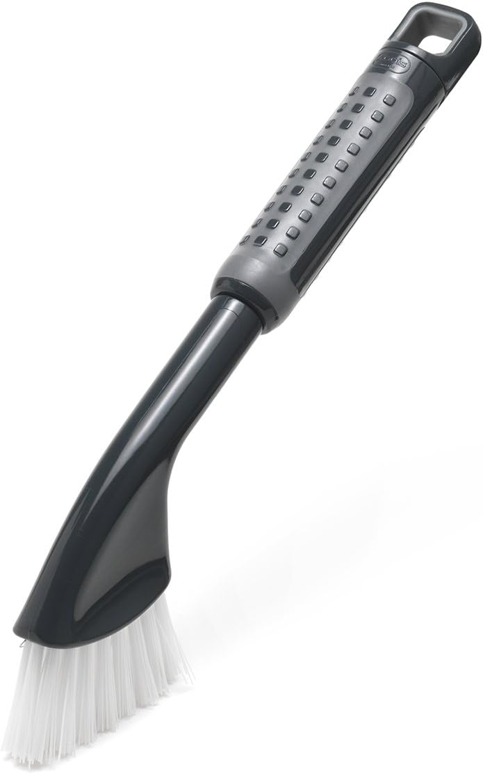 Addis ComfiGrip Tile Grout Stiff Cleaning Brush, Metallic Graphite, 2.5 x 8 x 27 cm