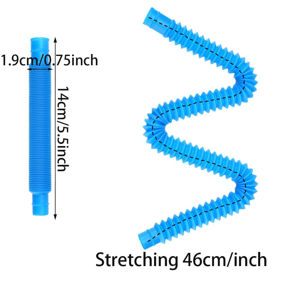 RAM ONLINE Pop Fidget Tubes - 20 Pack Colourful Sensory Toy for Stress Relief & Focus | Plastic 4