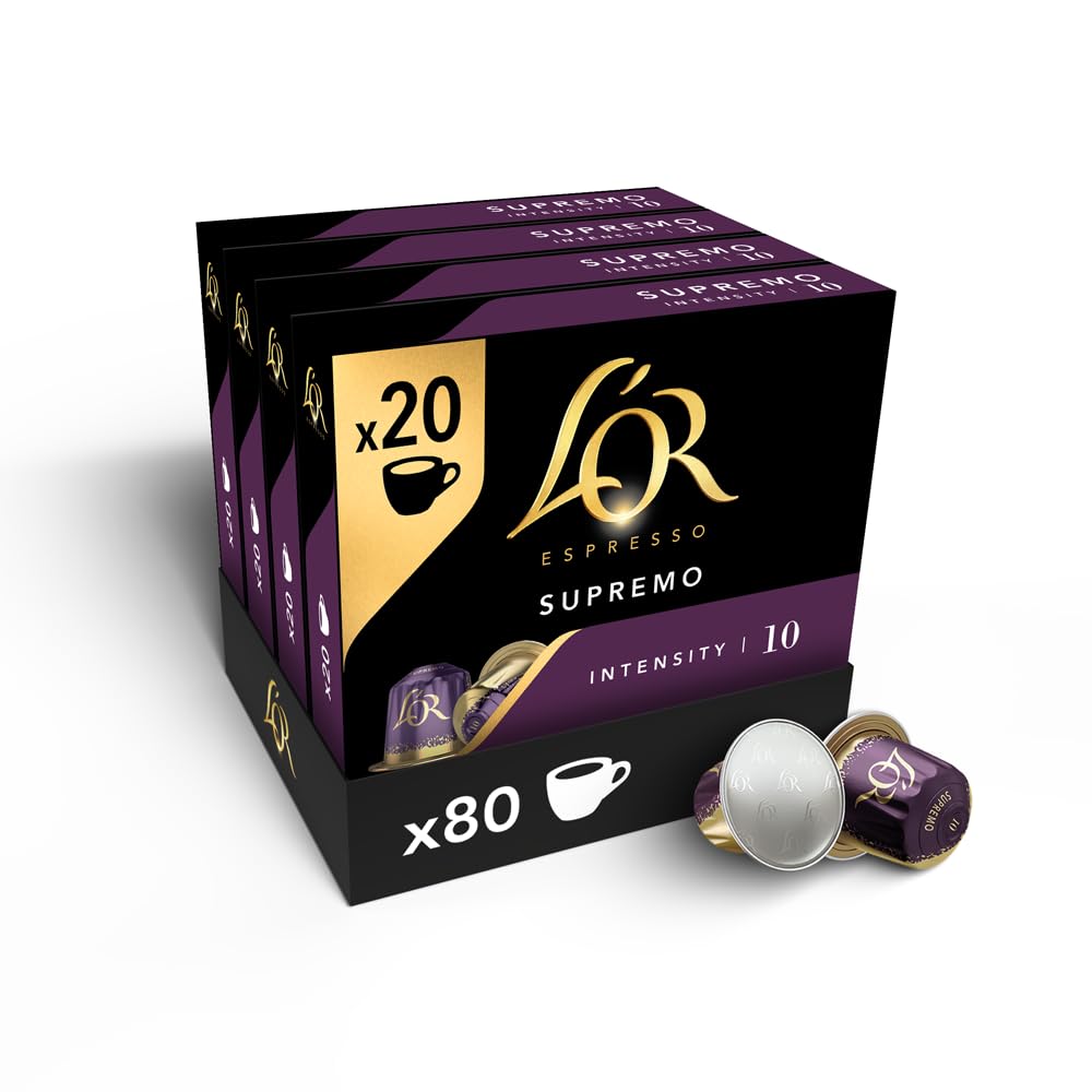 L'OR Espresso Supremo Coffee Pods - Intensity 10, Bold & Spicy | 80 Recyclable Capsules (4 x 20 Pack) 1