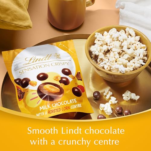 Lindt Crispy Corn Sensations - Milk Chocolate with Toasted Corn 140g Pouch