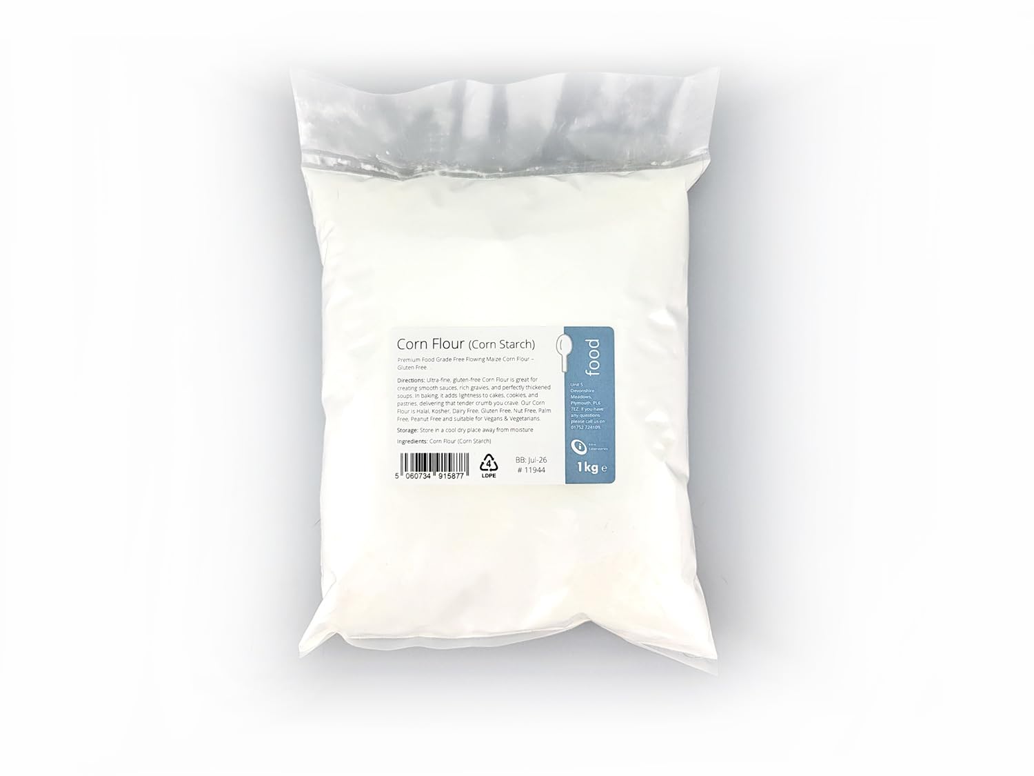 Intralabs Maize Cornflour - Ultra-Fine Thickener | Gluten-Free | 1kg 1