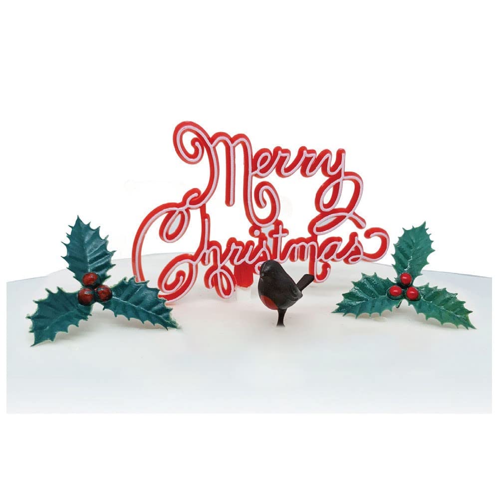 Anniversary House 4pc Nostalgic Yule Log Decorating Kit | Plastic, Reusable, Multi-colour