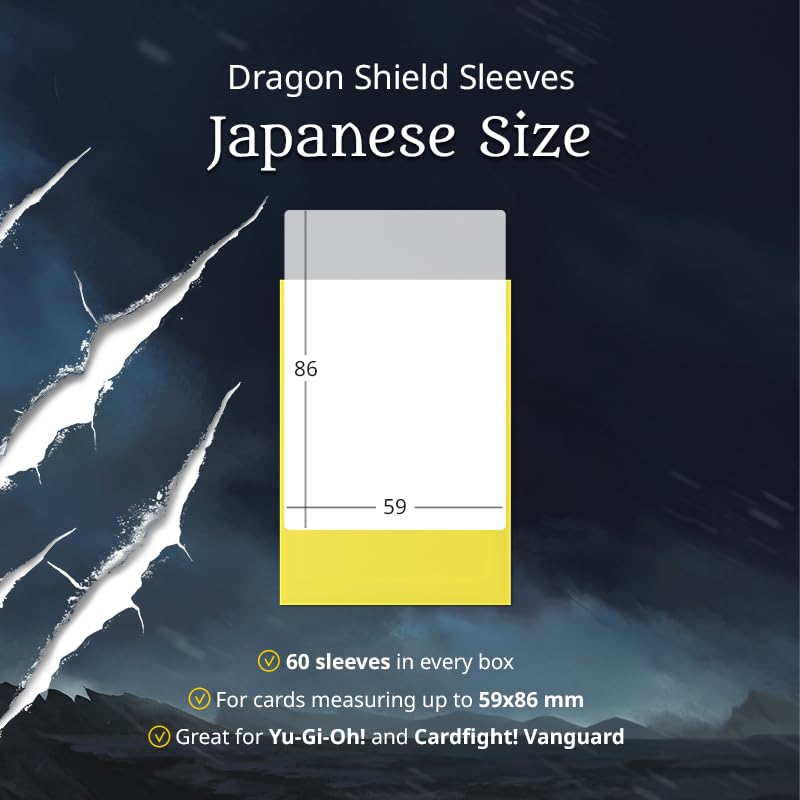 Dragon Shield Japanese Size Card Sleeves - Black Interior, Clear Front Matte Back - Pack of 60 5