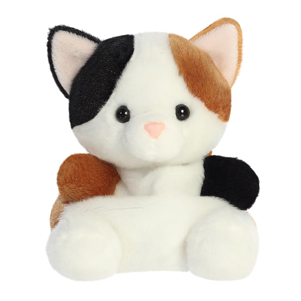 AURORA Palm Pals Calico Cat Soft Toy - 13cm Bean-Filled Plush | Suitable from Birth 1
