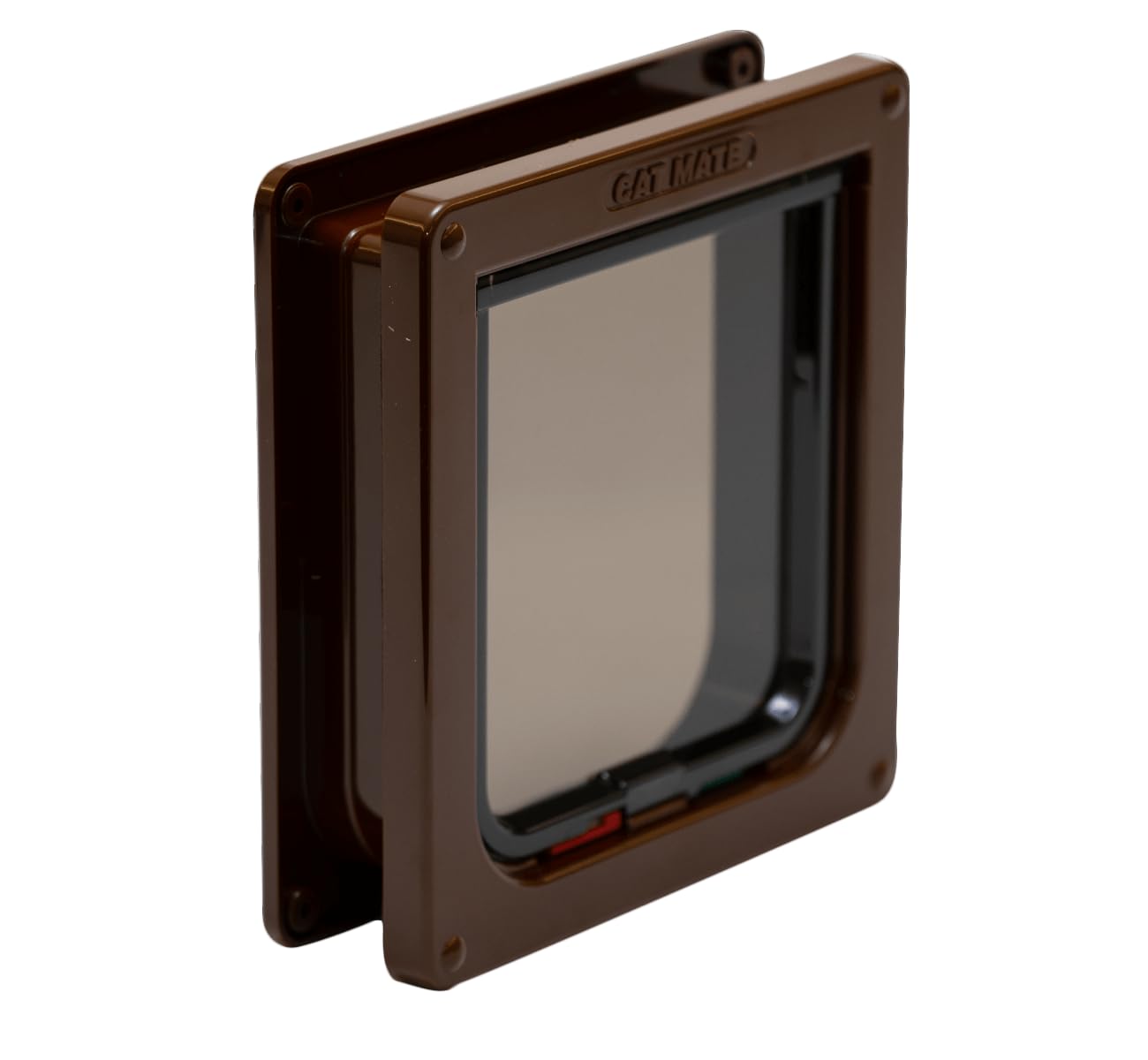 Cat Mate 4 Way Locking Cat Flap - Brown | Up to 50mm Door Thickness | Weather Resistant