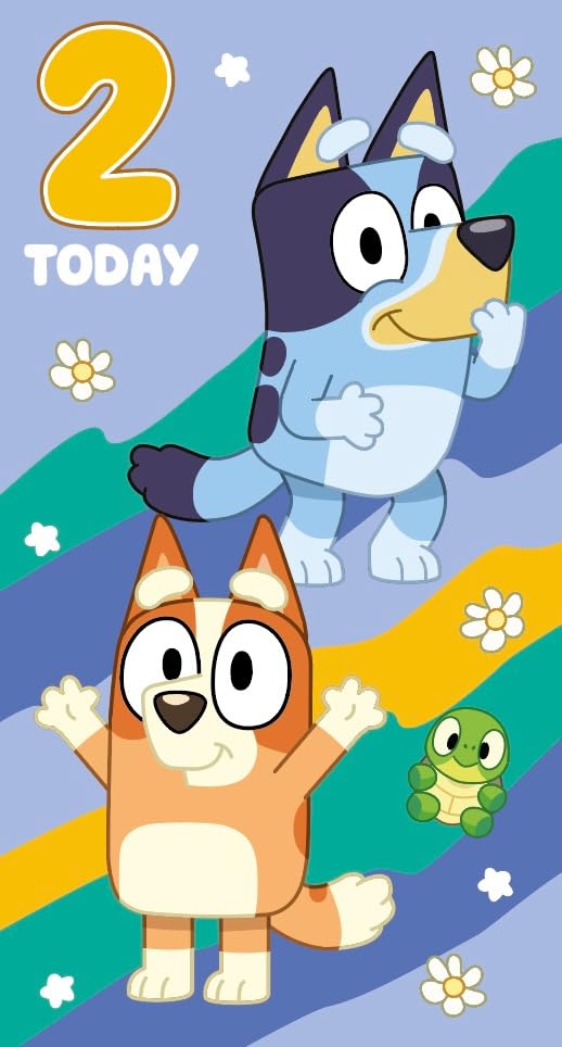 Danilo Promotions LTD Bluey 2nd Birthday Card for Age 2 Kids | Standard Size