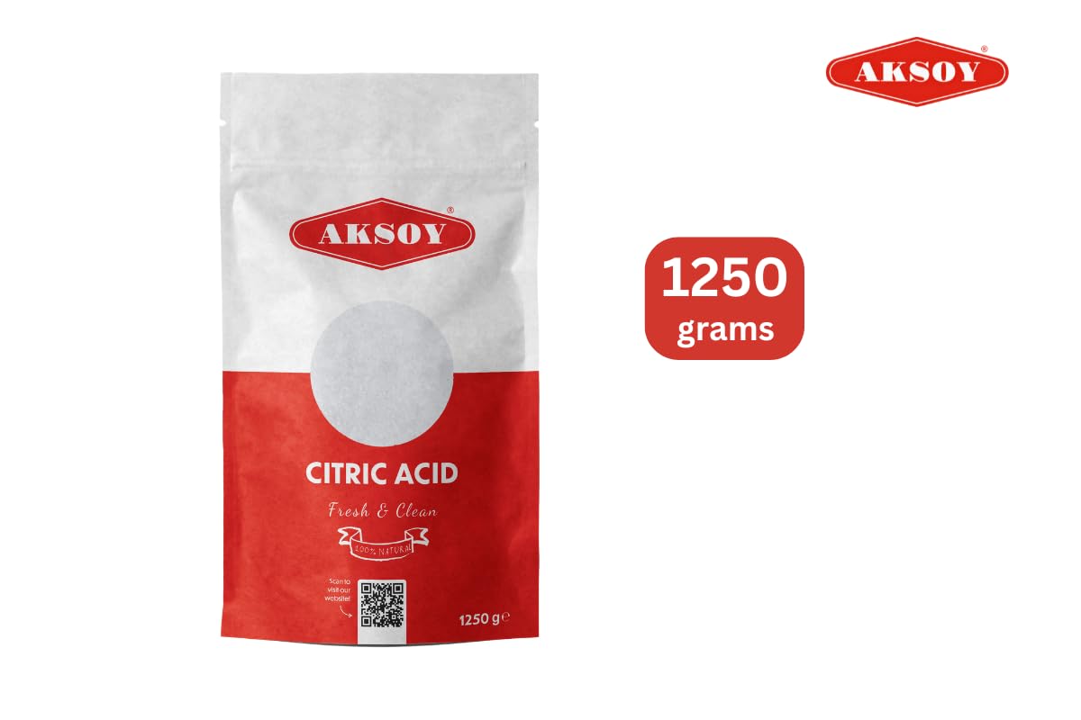 AKSOY Food Grade Citric Acid - Anhydrous Non-GMO De-Scaler | 1.25kg Granule 4