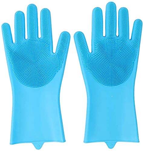Taylor & Brown Reusable Silicone Cleaning Gloves - Food Grade, Heat Resistant up to 160°C | Blue 1