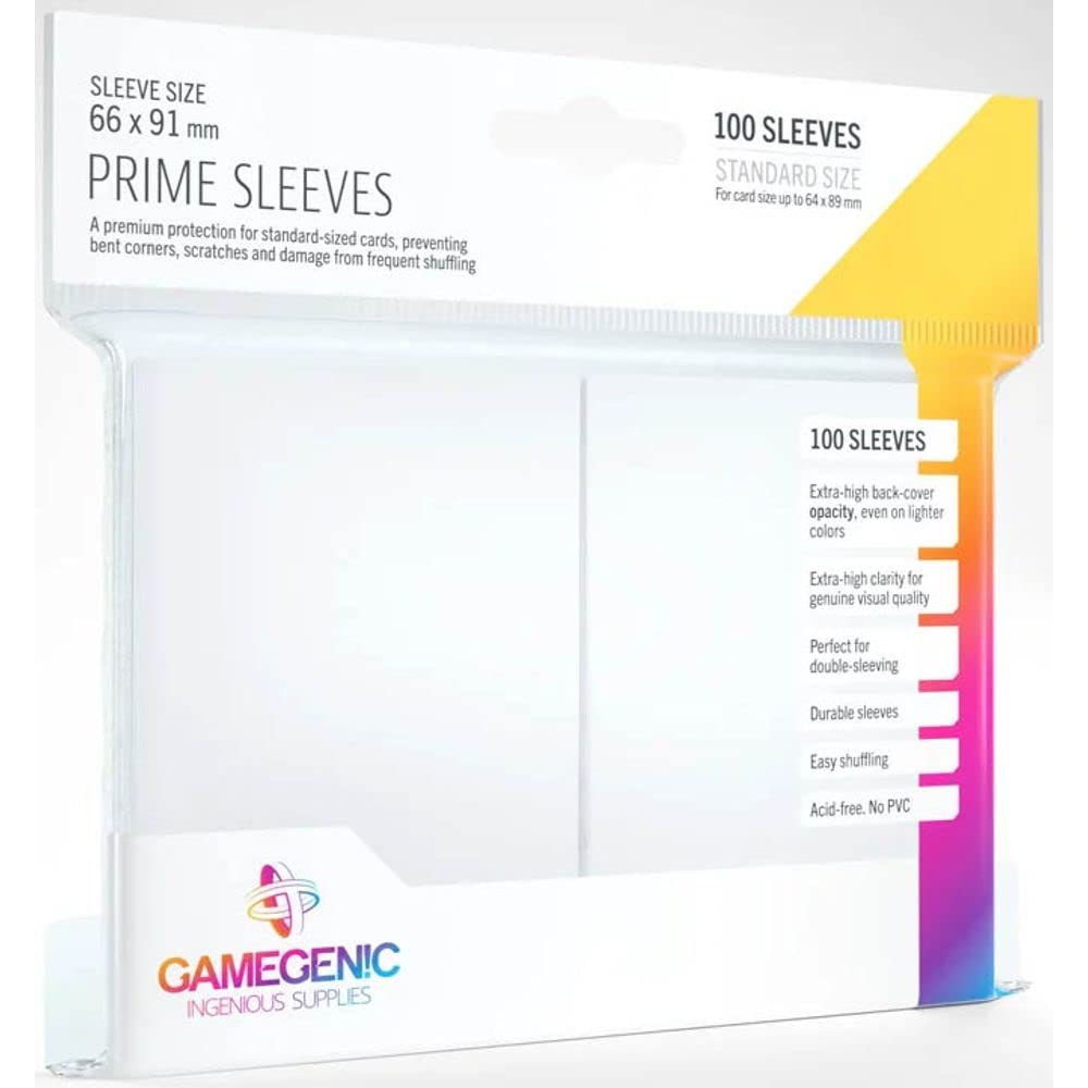 Gamegenic Prime Sleeves (100-Pack) - White Card Protection for TCGs 1