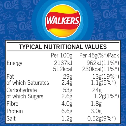 Walkers Cheese & Onion Crisps Grab Bag 45g 12