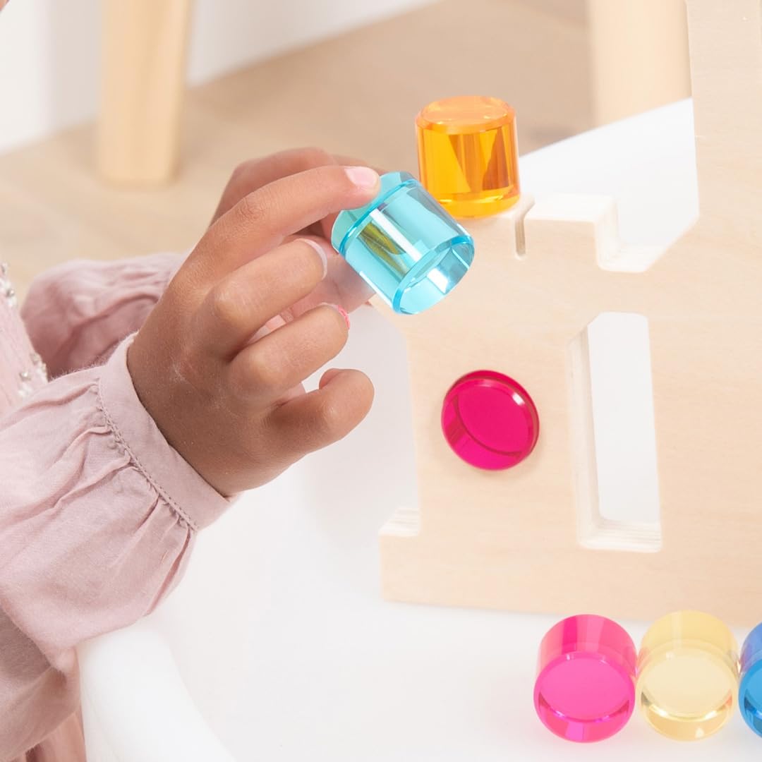 tickit Gem Circles - 10 Acrylic Gemstones for Sensory Play, Stacking & STEM Learning | Ages 3+ 4