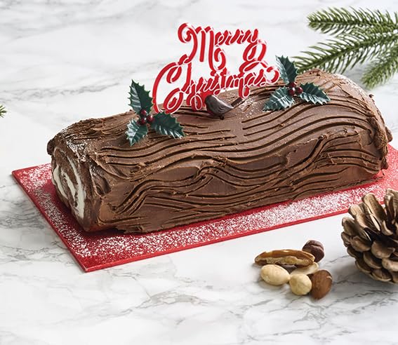 Anniversary House 4pc Nostalgic Yule Log Decorating Kit | Plastic, Reusable, Multi-colour