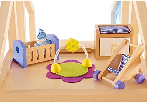 Hape E3459 Baby's Room Wooden Dollhouse Accessories - 1" Scale Playset for Toddlers 4