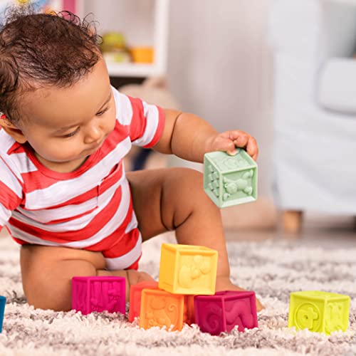 B. Toys One Two Squeeze Baby Blocks - 10 Soft Educational Stacking Blocks for Toddlers 6 Months+ 7