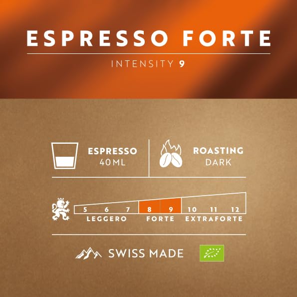 Café Royal Espresso Forte Bio - Organic Espresso with Hazelnut Note | 50 Count Compatible Nespresso Professional Pods