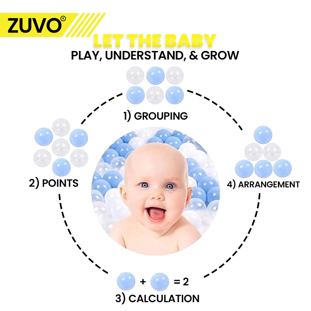 Zuvo Blue 5.5cm Crush-Proof Ball Pit Balls (100 Pack) for Kids Play 2
