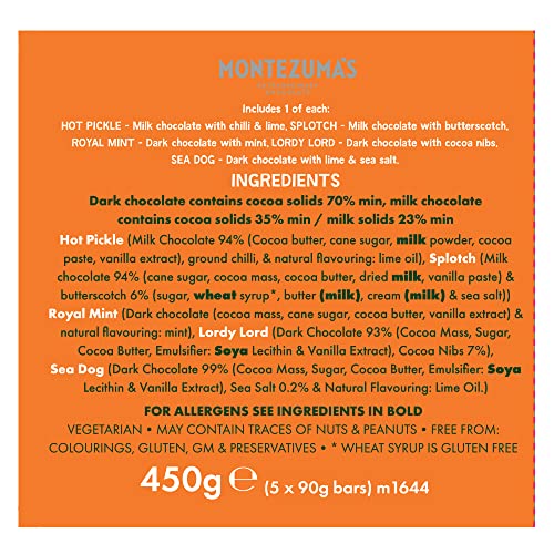 Montezuma's - Bar Library Chocolate Collection, 5 x 90g Gluten-Free Variety Pack 20