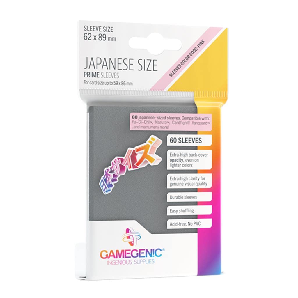 Gamegenic Prime Japanese Sized Sleeves Dark Gray - 60 Count (Multilanguage) 1