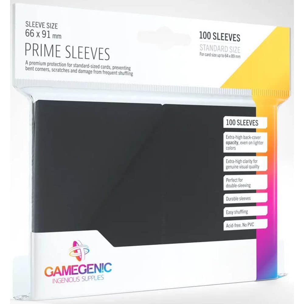 Gamegenic Prime Sleeves (100-Pack) - Black Card Protection for Trading Card Games 1