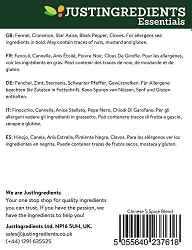 JustIngredients Chinese 5 Spice Blend - 100g Loose, Non-Irradiated, GM-Free 5