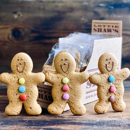 Lottie Shaw's Pack of 4 Individually Wrapped Gingerbread Men with Belgian Chocolate & Smarties