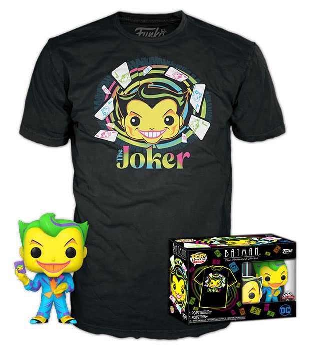 Funko Pop! DC Comics - Joker Vinyl Figure & T-Shirt Bundle (63617)