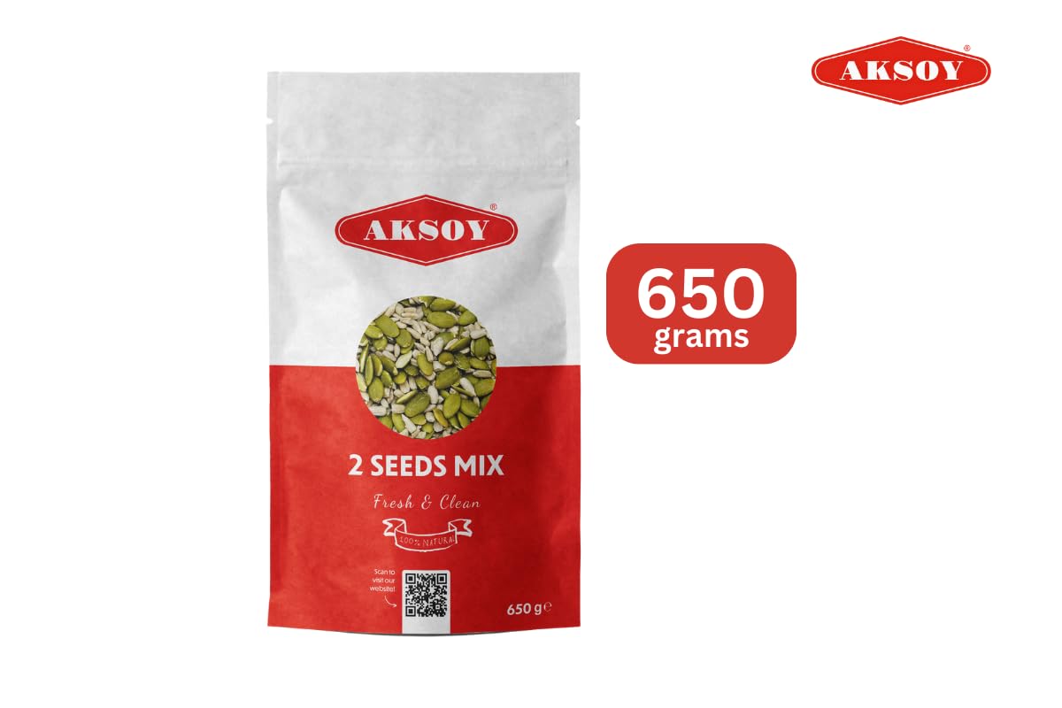 AKSOY Seed Mix - Pumpkin & Sunflower Blend | Raw, GMO-Free | 650g Tub 7